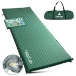 HIKENTURE Self Inflating Sleeping Pad, Extra Thick Camping Mattress with Carrying Bag, 7.6 R-Value Insulated Foam Sleeping Mat for 4 Seasons, Portable Camping Mat for Camping Travel Tent(Green,5cm)