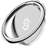 Syncwire Cell Phone Ring Holder Stand, 360 Degree Rotation Finger Ring Kickstand with Polished Metal Phone Grip for Magnetic Car Mount Compatible with iPhone, Samsung, LG, Sony - Silver