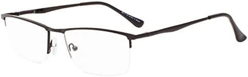 Eyekepper Quality Spring Hinges Half-Rim Reading Glasses Black +2.5