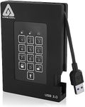 Apricorn 500GB Aegis Padlock Fortress FIPS 140-2 Level 2 Validated 256-Bit Encrypted USB 3.0 Hard Drive with PIN Access (A25-3PL256-500F)