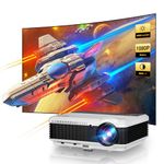 5000 Lumens Video Projector HD LED LCD Movie Gaming Home Theater Outdoor Projector Digital Zoom HDMI USB VGA AV Audio Out 1080P Compatible with TV Stick Phone DVD Player Tablet Laptop PC Game Consoles