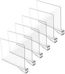 Hmdivor Acrylic Shelf Dividers for Closet Organization, Closet Shelf Organizer Closet Separator for Wood Shelves Clear Shelf Dividers for Closets (6 Pack)