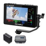 FEELWORLD F5 Prox 5.5 Inch 1600nit High Bright DSLR Camera Field Monitor with F970 Battery 6600mAh and Bag, Touchscreen Waveform LUT External Install and Power Kit 1920x1080 HDMI in Out Type-c Input