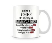 Behind The Glass - Chef, Easy As Riding A Bike - Printed Funny Mug - Great Gift/Present Idea, Ceramic, 11fl.oz.