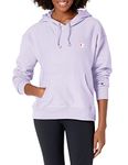 Champion Women's Relaxed Reverse Weave Hoodie, Left Chest C, Urban Lilac-y06145, Medium