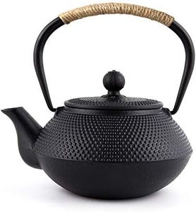 Webao Théière en Fonte avec Infuser, 800ml Théière Induction pour Thé Noir, Bouilloire à Thé pour Les Amateurs de Thé, Noir