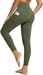 baleaf Nuleaf High Waisted Workout Leggings for Women 25" - Buttery Soft Tummy Control Gym Fitness Sport Yoga 7/8 Pants with Pockets - Regular and Plus Size Dark Green XS