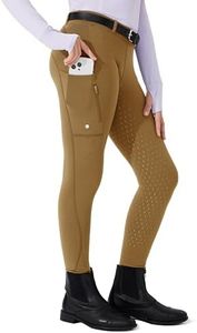 Willit Girls Fleece Horse Riding Pants Equestrian Breeches Kids Winter Riding Tights Thermal Schooling Tights Coffee XS