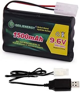 QBLPOWER 9.6V 1500mAh NI-MH Rechargeable Battery Pack for RC Car Boats Robots and Charger Cable