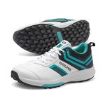 SOLM8 S1 Rubber Spikes - Lightweight Cricket Shoes for Men and Women - Durable Grip, Superior Protection (2024 Edition), Teal Black, 12.5