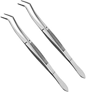 Dental Instruments Mariam College Tweezers – Stainless Steel Tweezer with Curved Tip (16 cm) – by DMX INTL (Pack of 2)