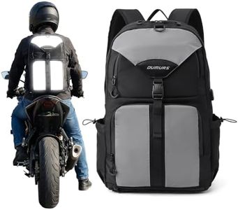 Oumurs Reflective Motorcycle Backpack with Helmet Holder, Water-resistant 1680D Oxford Fabric, 35L Large Capacity, Long Distance Travel Backpack