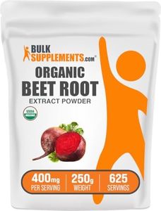 BulkSupplements.com Organic Beet Root Extract Powder - Superfood Supplement, Beets Supplements, Beets Powder - Vegan & Gluten Free, 400mg per Serving, 250g (8.8 oz) (Pack of 1)