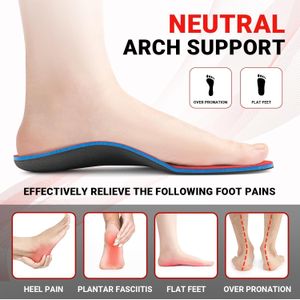 PCSsole Orthotic Arch Support Insoles for Men – Flat Feet, Plantar Fasciitis, Red, Size 9.5-10