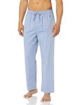 Nautica Mens Soft Woven 100% Cotton Elastic Waistband Sleep Pajama Pant, Blue Bone, Large