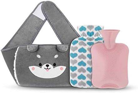 Yungden Hot Water Bottle, 47 Inch/120CM Extended Cute Waist Belt Hot Water Bag with Soft Cover, Detachable Body Warmer for Neck Feet, Hands, Shoulder, Back and Legs, Hot bag for Pain Relief