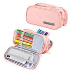 Fohil Large Capacity Pencil Case, Big Storage Pen Bag Handheld Pen Pencil Pouch Stationery Box for Middle High School College Teen Students Office Clerks Adult