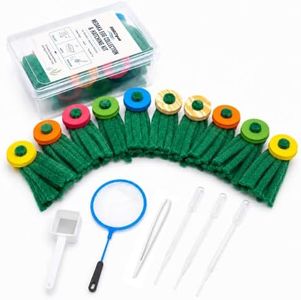 BaoZqua Medaka Spawning Mop Kit, 10 Floating Egg Collector Mops, 2 Fine Mesh Fry Nets, Droppers and Tweezers for Japanese Ricefish Breeding