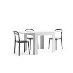 Mobili Fiver, White gloss square extending dining table 90x(180) x90 cm, Eldorado, Made In Italy