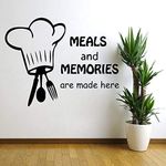 DELL' AMORE PVC Meals And Memories Wall Sticker, 38.1 x 30.48 x 2.54 cm, Black