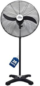 HAVAI 26 inches BLDC Pedestal Fan | 2-Blade Design | Energy Efficient 30W-95W | 700-1350 RPM | 9000 m?/hr Airflow | 50-Foot Air Throw | 4 Speed Options | 1-Year Warranty