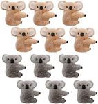 BENBO 12 Pcs Cute Kangaroo Pencil Buddy Clip On Critter Koala Stuffed Animal Plush Huggers Clips Birthday Party Supplies, Grey