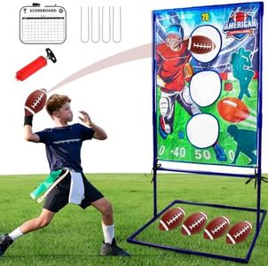 Football Toss Games with 4 Inflatable Rugby Balls, Football Throwing Target Games Indoor Outdoor Backyard Sports Toy, Football Accessories Yard Games for Kids Boys Girls Teens Family Events