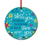 Christian Decorations - can be used as ceramic hanging decorations or as a coaster, 'Bless You', with Bible verse Numbers 6:24-25. Beautiful Christian gifts for women or men, by Just Cards Direct