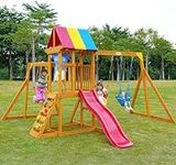SuniBoxi Wooden Swing Sets for Back