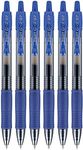 Pilot G2 Retractable Gel Ink Rollerball Pens, Fine Point, 0.7mm, Blue Ink, Pack of 6, Black,Blue