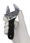 BOOSDEN Adjustable Wrench, 6.6 inch Stubby Adjustable Wrench Spanner, Large Opening Short Wrench Jaw Short Adjustable Wrench, Chrome Vanadium Steel Forged Precision Turbine Small Adjustable Wrench