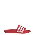 adidas Unisex Adilette Shower Slides Vivid Red/White/Vivid Red 10