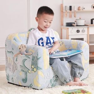 Toddler Chair Plush Kids Couch, Comfy Glow in The Dark Armchair with Removable and Washable Cover Carrying Handle Kids Sofa, Convertible Reading Chair Toddler Couch for Girls and Boys