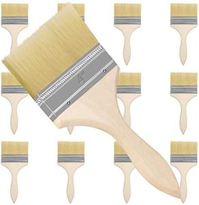 Kurtzy Pinceaux Peinture Mur (Lot de 12) Largeur Brosse 101,6 mm Taille Totale 21,5 cm - Pinceau Plat Peinture Pro Parfait pour la Peinture sur Ecailles, Silicone, Gesso, Teintures, Vernis, Colles