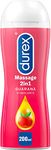 Durex Massage 2-in-1 Stimulating Gel Lubricant and Massage, Multi-Coloured, Guaranà, Guarana, 200 ml