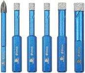Diamond Drill Bit - BRSCHNITT 1/4 * 3、5/16、3/8+1/4Inch Masonry Drill Bits Set for Porcelain Tile Ceramic Stone Granite Marble,Hex Shank Diamond Hole Saw Drill Bit(6pcs/Pack)