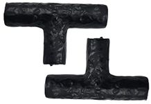 Adonai Hardware 2 Inch Tahan Antique Iron T Bar Handle Cabinet Knob (Supplied as 2 Pieces per Pack) - Matte Black Powder Coated