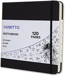 VANRTTO Hardcover Square Sketch Book,120lb/200GSM Sketchbook Thick Drawing Paper Marker Watercolor Pencil Mixed Media,Premium Drawing Notebook,Art Journal,60 Sheets/120 Pages 8x8'' Sketch Pad SKB1