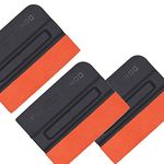 Ewrap 3 Pack Magnet Vinyl Wrap Squeegee Vinyl Scraper Plastic Squeegee Felt Edge Squeegee with Suede Felt Edge for Car Wrapping, Window Tint(Black)