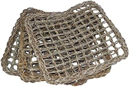 Super Bird Creations SB50002 Seagrass Mat for Cage Decor, Pet Enrichment and Boredom Relief - Versatile Toy-Making Base - Ideal for Parrots - Small to Large Birds & Reptiles - 7"x7" (3 Pack)