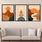 NoWorries Wall Paintings for Living Room - Wall Posters/Wall Frames (13inch x 19inch, Multicolor) Set of 3 Big frames