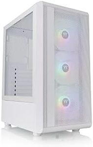 Thermaltake S200 Mesh ARGB Tempered Glass Mid Tower Case Snow Edition, CA-1X2-00M6WN-00, White