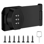 4 Inch Mechanical Password Rotary Hasp Locks 3-Digit Keyless Password Combination Lock Cabinet Combination Lock Twist Knob Hasp Latch Lock for Cabinets Barn Door Closet Box(Black)