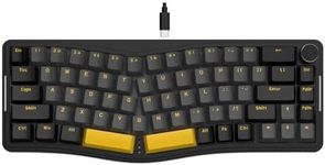 ATTACK SHARK AKS068 Wired Mechanical Gaming Keyboard 65% Alice Layout Hot-swapped Gasket Mount with RGB Backlit VIA Programmable Knob NKRO TKL AS Pre-lubed Tactile Brown Switch for Win/Mac(Black)