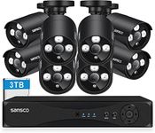 [3TB + True HD] SANSCO Wired Security Camera System, 2K 8CH DVR Recorder with 8X 2MP CCTV Outdoor Waterproof Cameras for Home Security- No Monthly Fee, 24/7 Recording, Remote Access, 3TB HDD