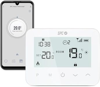 SPC Vesta Thermostat – Thermostat de Chauffage WiFi pour chaudière à gaz, contrôle Intelligent par Application, Compatible Alexa/Google, détection de fenêtre Ouverte, programmable et Mural – Blanc