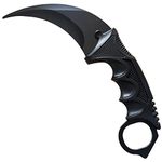 Karambit Knife Trainer No Offensive Karambit Trainer Stainless Steel Practice Training Knife Karambit Knife with Sheath for Beginner 100% Safe Practice Knives Trainer Tool (BLACK)