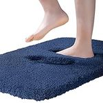 ROLIZOE Ultra Thick Bath Rug for Bathroom Non Slip Bath Mat Highly Absorbent Bathroom Rug Mat Super Soft Bedside Rug Carpet Microfiber Floor Mat 40 x 60cm, Navy Blue