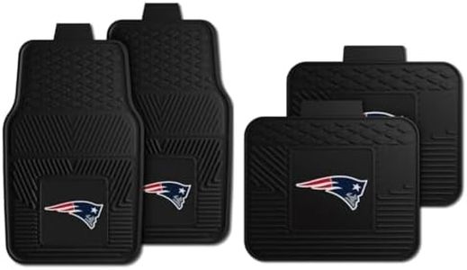 Fanmats New England Patriots Set of 4 Car Mats for Cars, SUV, Pickups - All Weather Technology Protection, Deep Reservoir Design, Universal Fit - 3D NFL Team Logo - 29” x 17” Front - 14”x17” Rear Mat