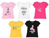 Lush Plush Baby Girls Cotton Half Sleeve Tshirts Pack for (12 Months - 18 Months)